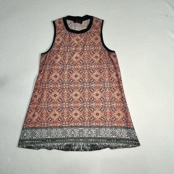 AB Studio Sleeveless Tunic Top Women’s Medium Orange/Black/White Bohemian - Picture 1 of 7